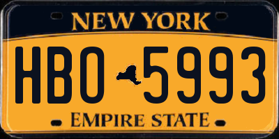 NY license plate HBO5993