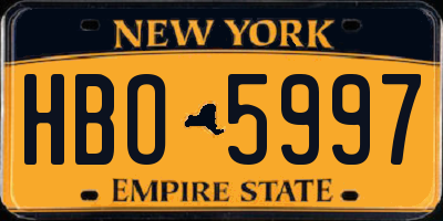 NY license plate HBO5997