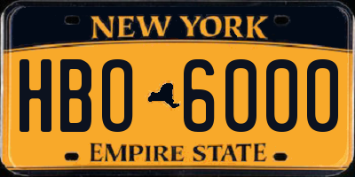 NY license plate HBO6000