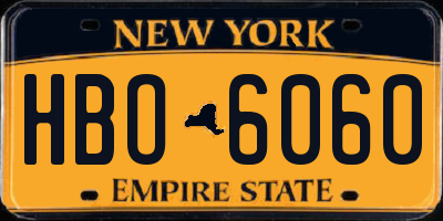 NY license plate HBO6060