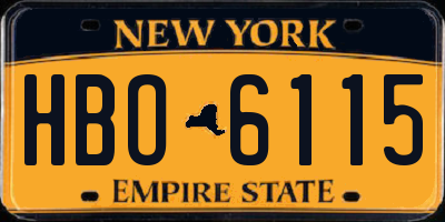 NY license plate HBO6115