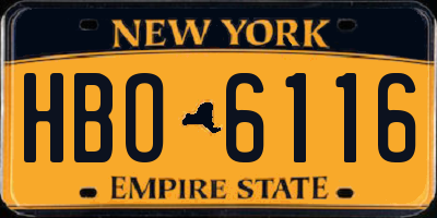 NY license plate HBO6116