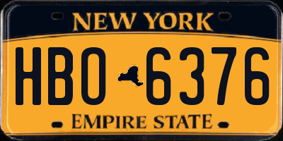 NY license plate HBO6376