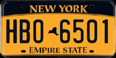 NY license plate HBO6501
