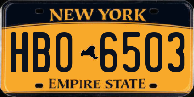 NY license plate HBO6503