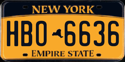 NY license plate HBO6636