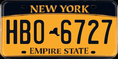 NY license plate HBO6727