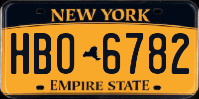 NY license plate HBO6782