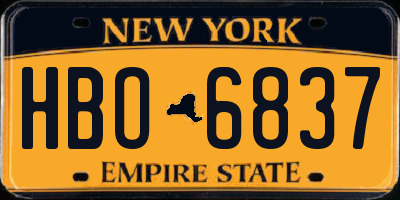 NY license plate HBO6837
