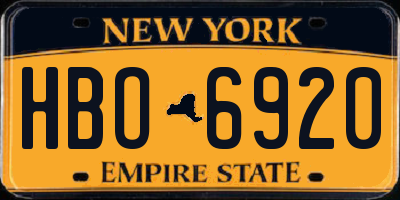 NY license plate HBO6920
