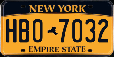 NY license plate HBO7032