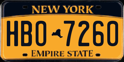 NY license plate HBO7260