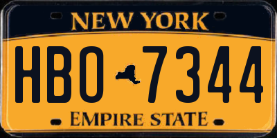 NY license plate HBO7344