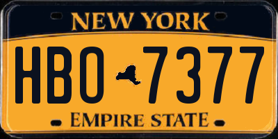 NY license plate HBO7377