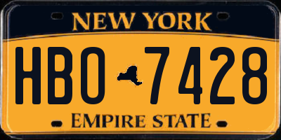 NY license plate HBO7428