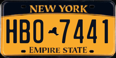 NY license plate HBO7441