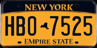NY license plate HBO7525