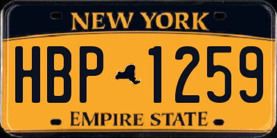NY license plate HBP1259