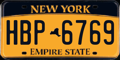 NY license plate HBP6769