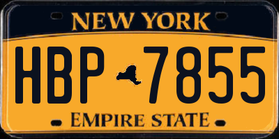 NY license plate HBP7855
