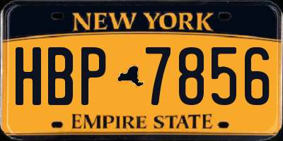 NY license plate HBP7856