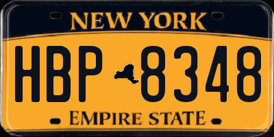 NY license plate HBP8348