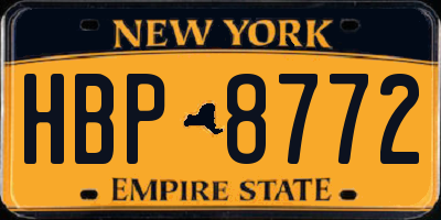 NY license plate HBP8772