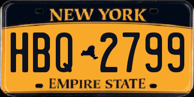 NY license plate HBQ2799