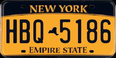 NY license plate HBQ5186