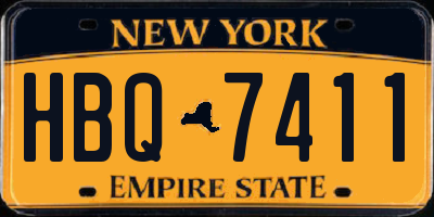 NY license plate HBQ7411