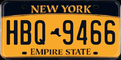 NY license plate HBQ9466
