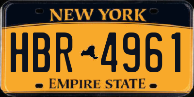 NY license plate HBR4961