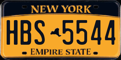 NY license plate HBS5544