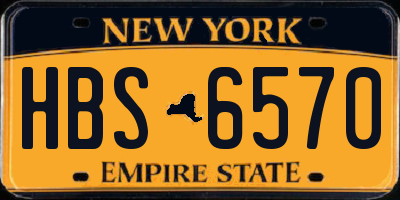 NY license plate HBS6570