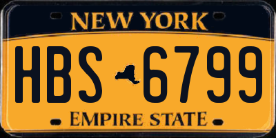 NY license plate HBS6799