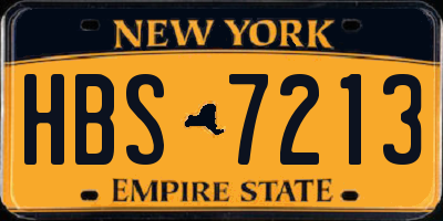NY license plate HBS7213