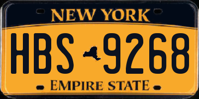 NY license plate HBS9268