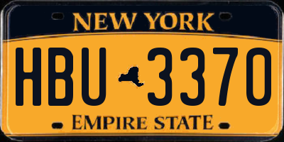 NY license plate HBU3370