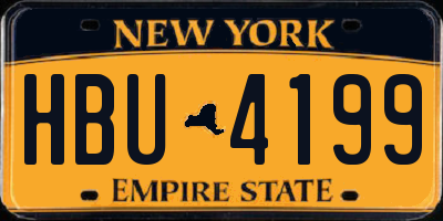 NY license plate HBU4199