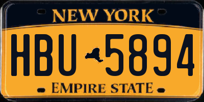 NY license plate HBU5894