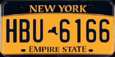 NY license plate HBU6166