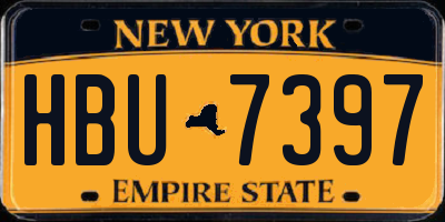 NY license plate HBU7397