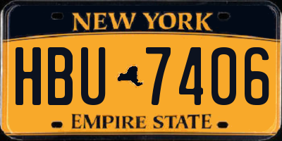 NY license plate HBU7406