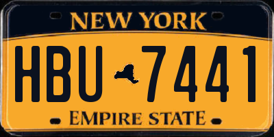NY license plate HBU7441