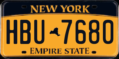 NY license plate HBU7680