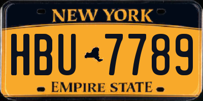 NY license plate HBU7789