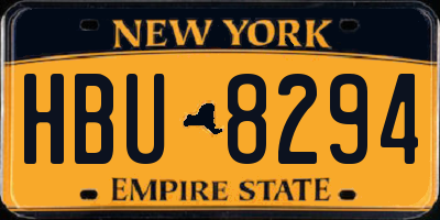 NY license plate HBU8294