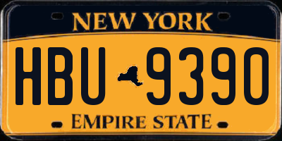 NY license plate HBU9390