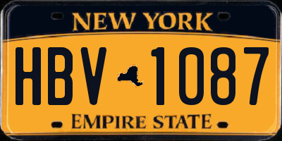 NY license plate HBV1087