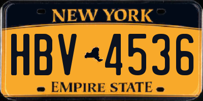 NY license plate HBV4536